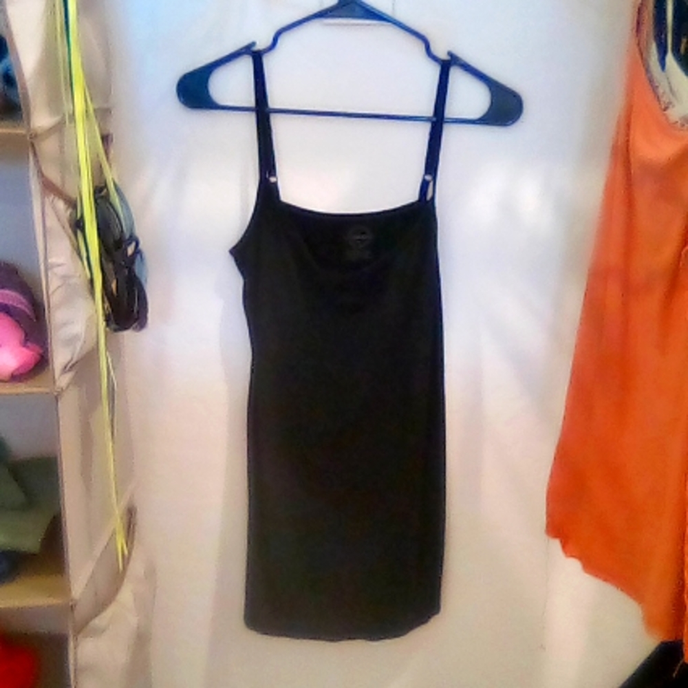 Black adjustable spaghetti strap tank